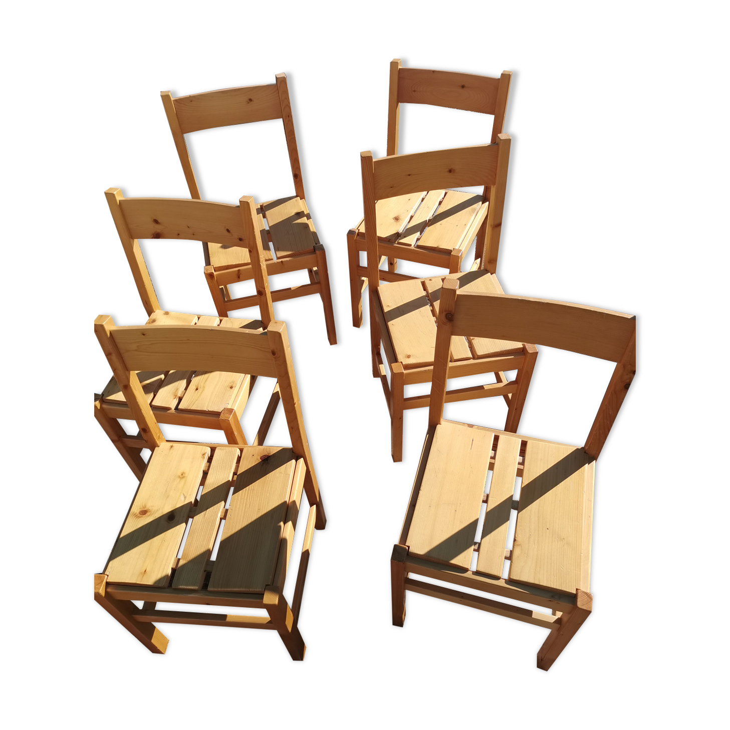 Les arcs mobilier series of 6 chairs by Charlotte Perriand