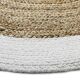 Round jute rug in white beige 120 cm