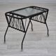 1970s, Scandinavian side table, original condition, glass, wood, metal, plastic rope.