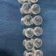 Set of 12 hand-sized crystal glasses with flower decoration