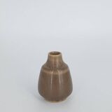 Small Mid-Century Scandinavian Modern Collectible Brown Stoneware Vase by Gunnar Borg, Set of 4