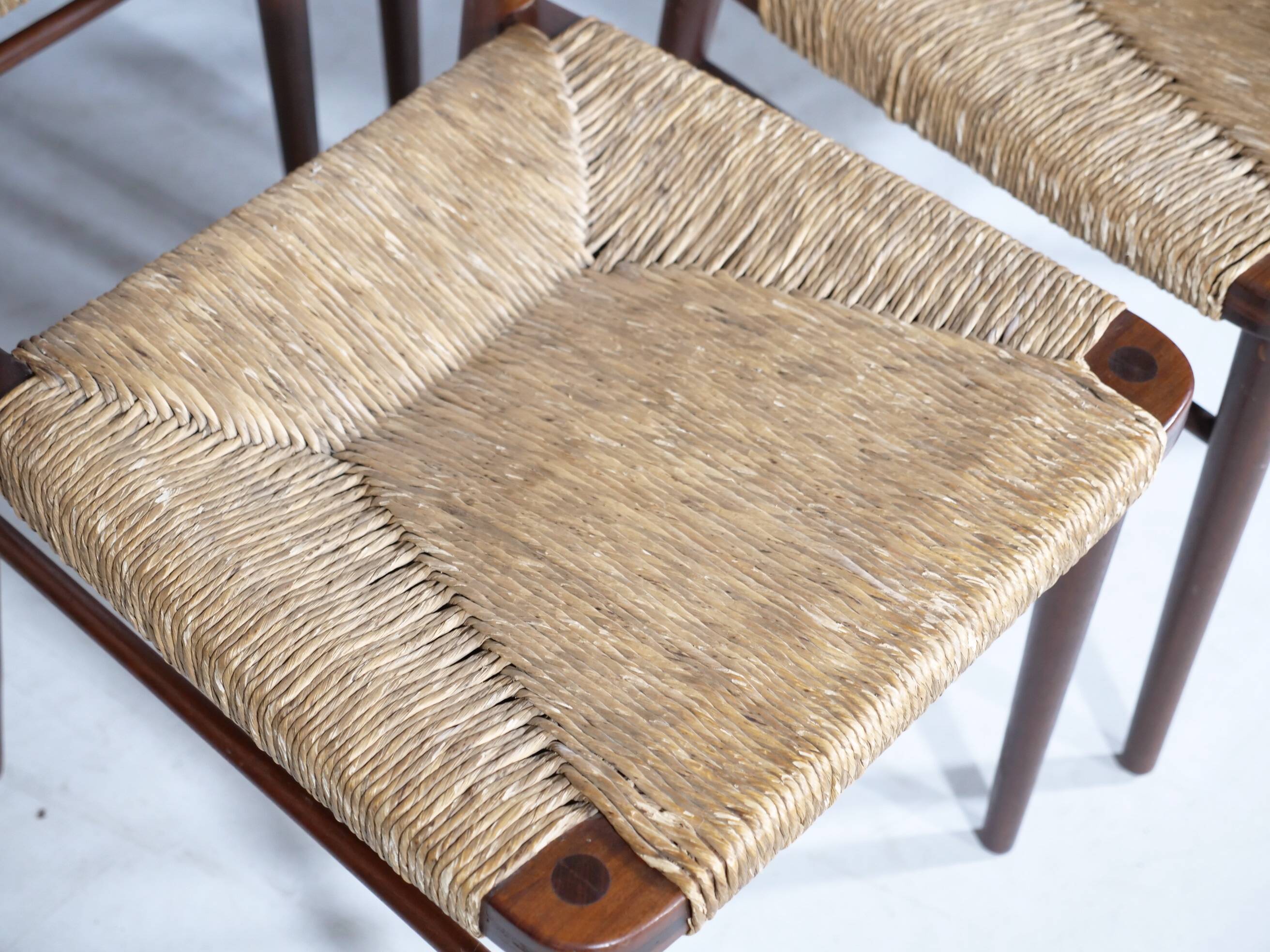 Teak Cane Chairs 351 Georg Leowald for Wilkhahn 1960s