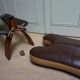 Brutalist Bedouin Camel Saddle Stool Ottoman in leather,1970s