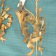 Pair of wall lamps gold patinated vintage metal