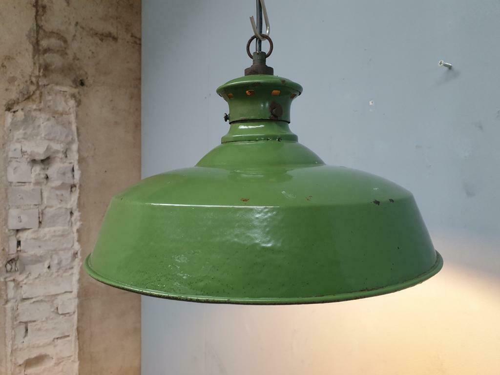 Old enamel lamp green