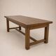 Grande table de ferme ancienne en chêne massif – 250 × 105 cm – Tiroir d'or