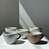 Set of 5 Indonesian ceramic handle coffee cups