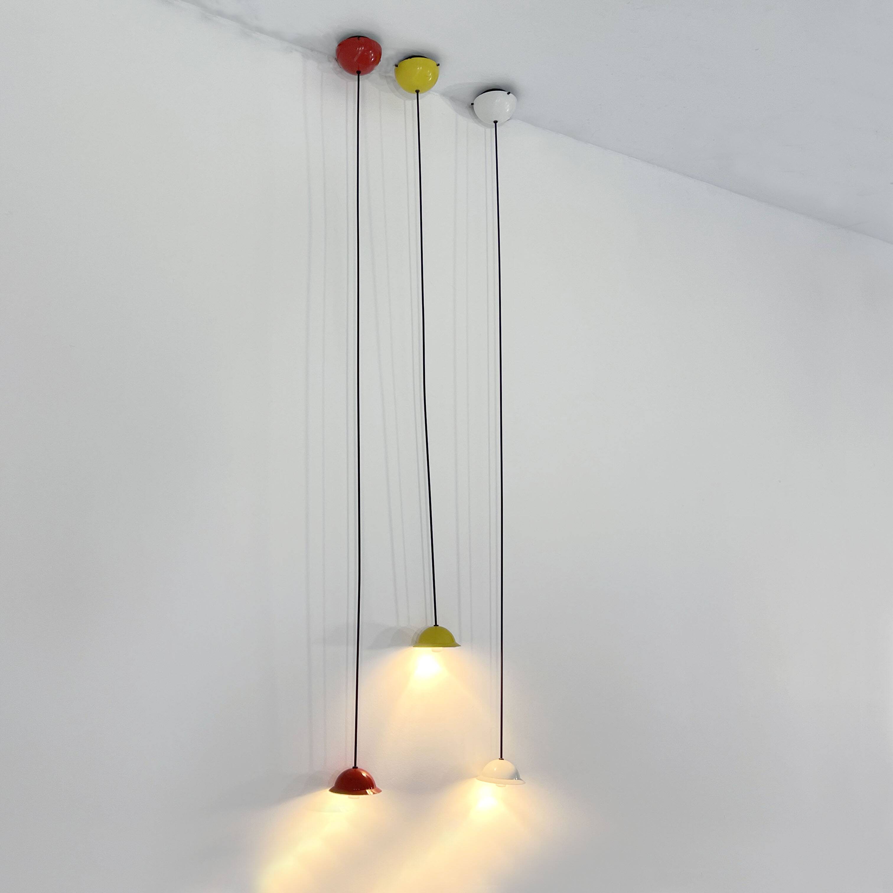 Set of 3 Pendant Lamps from Stilnovo, 1980