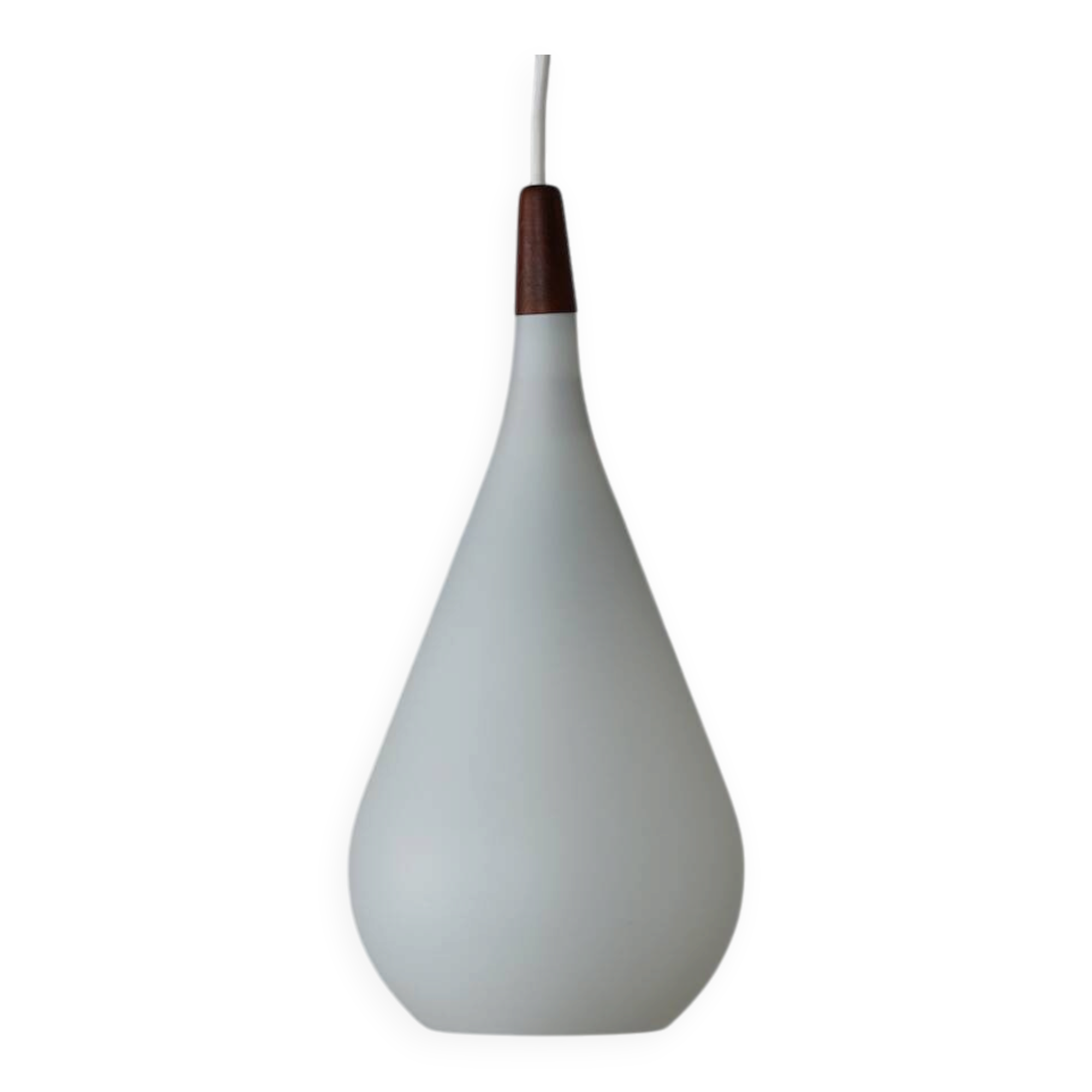 Danish DROP Lamp in Opal Glass and Teak