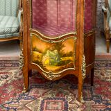 Curved showcase in marquetry Louis XV style