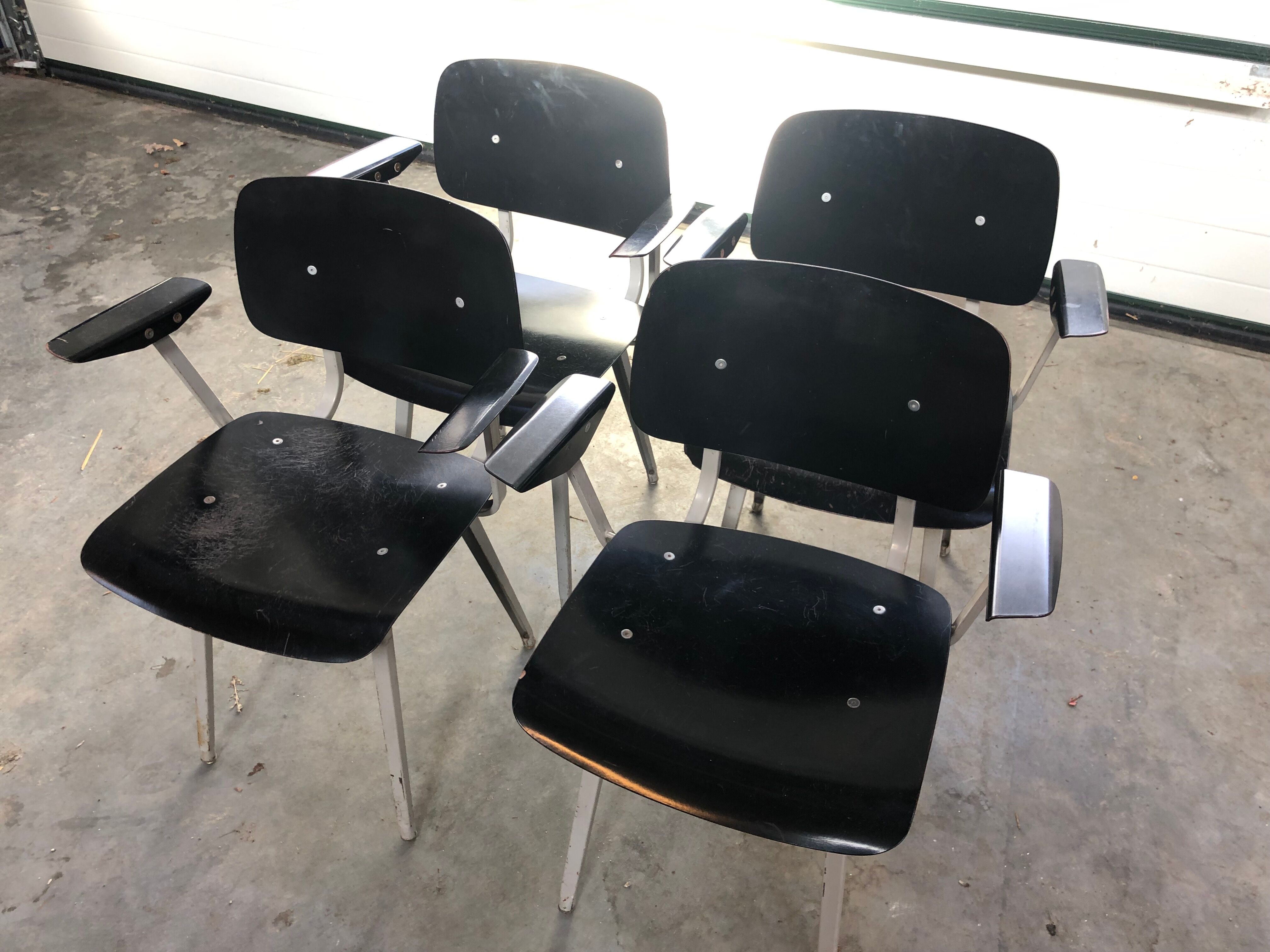 Set of 4 Revolt chairs by Friso Kramer