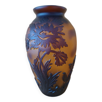 Vase art Nouveau Verrerie de Vianne