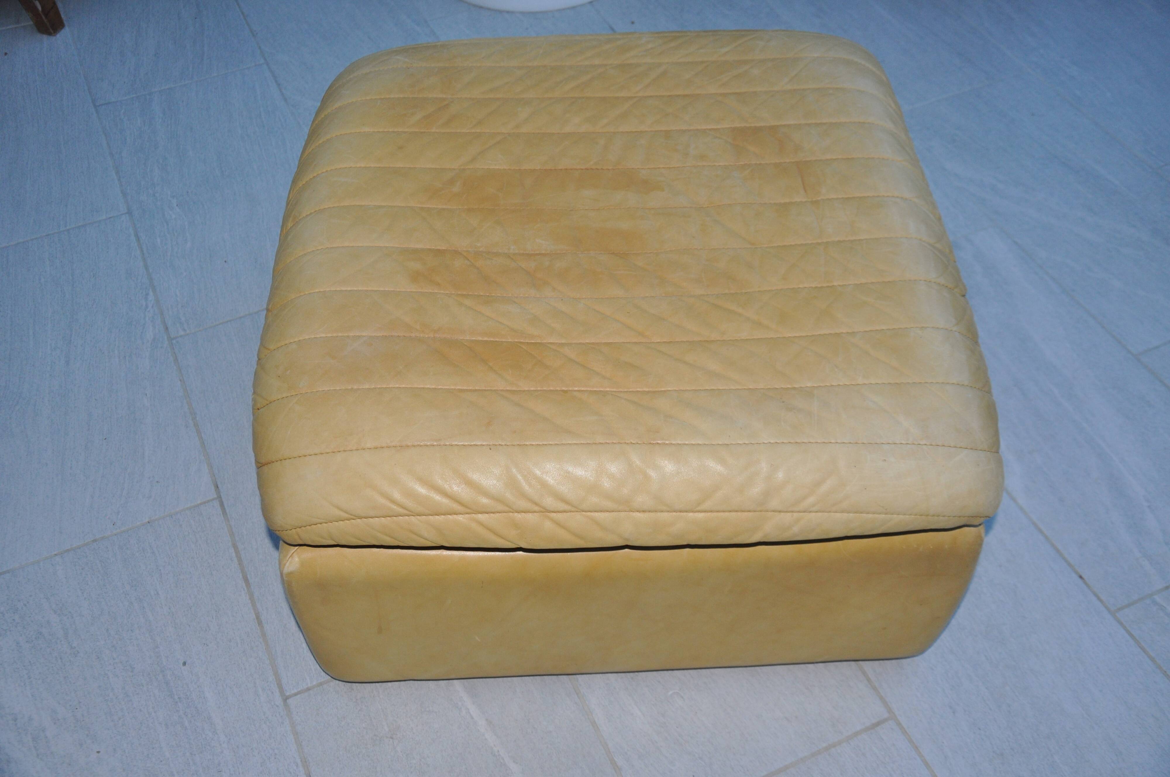 Roche Bobois leather pouf, 1970s
