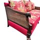 Empire bergère bench in carved wood and caning, 1900.