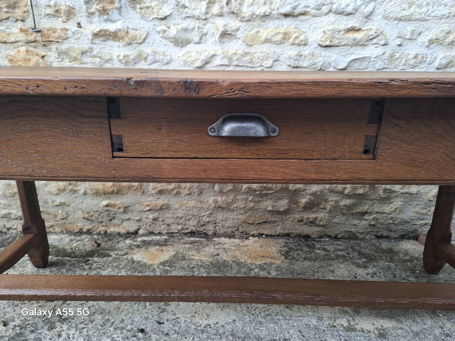 Extendable oak farmhouse table