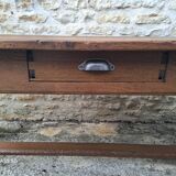 Extendable oak farmhouse table