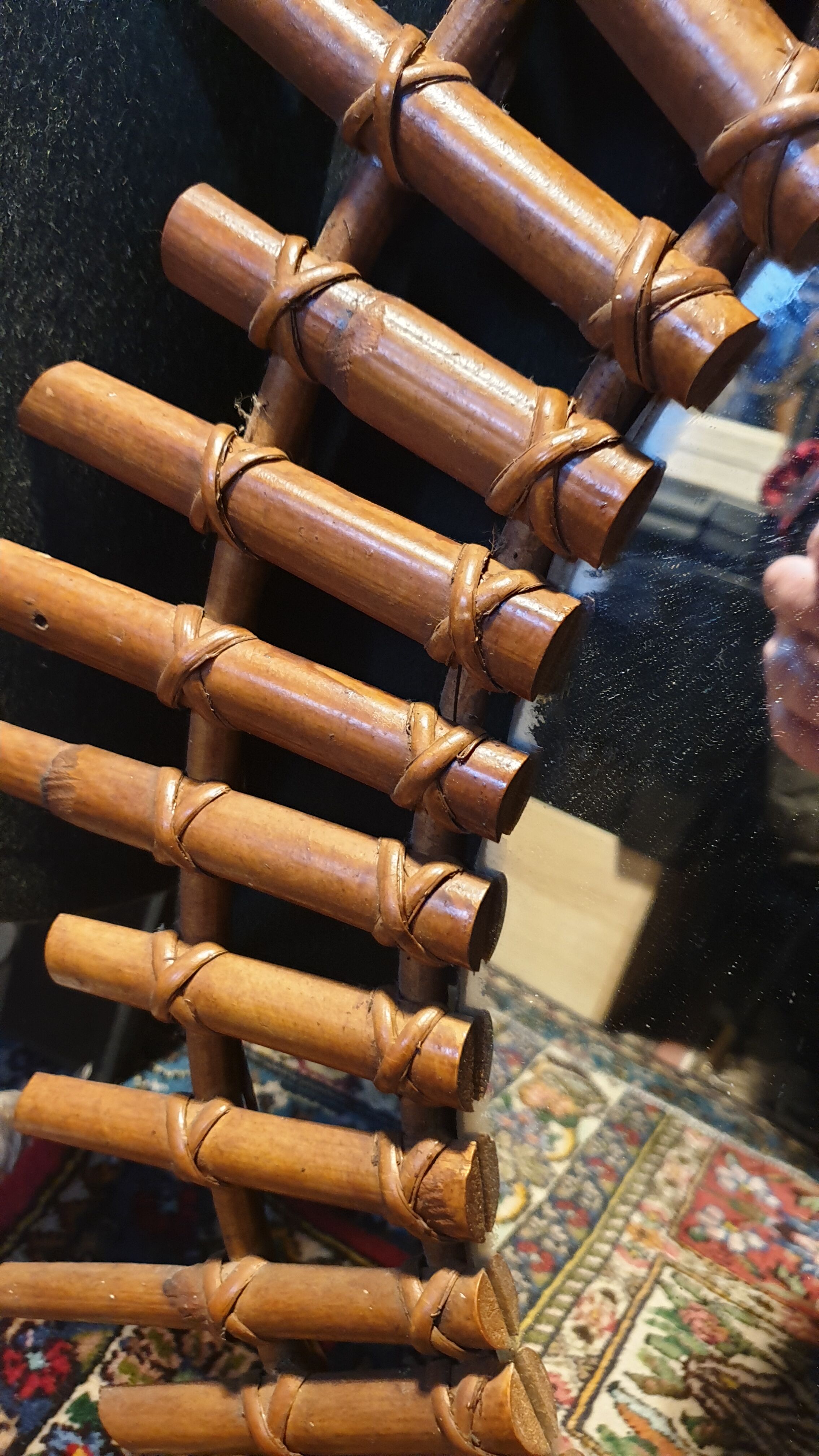 Oval rattan mirror seventies