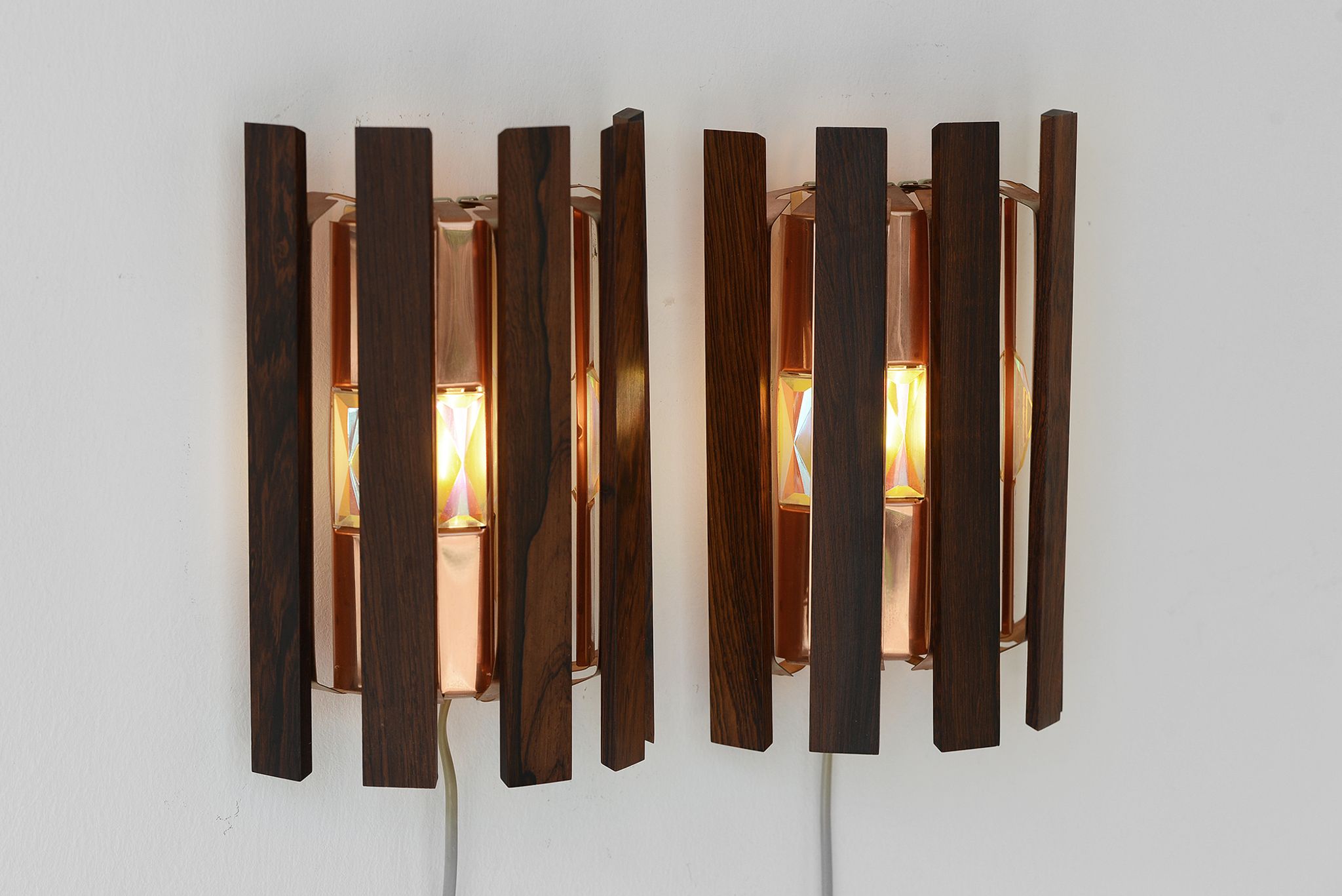 Pair of wall lights/sconces by Werner Schou for Coronell Elektro. Denmark 1960s