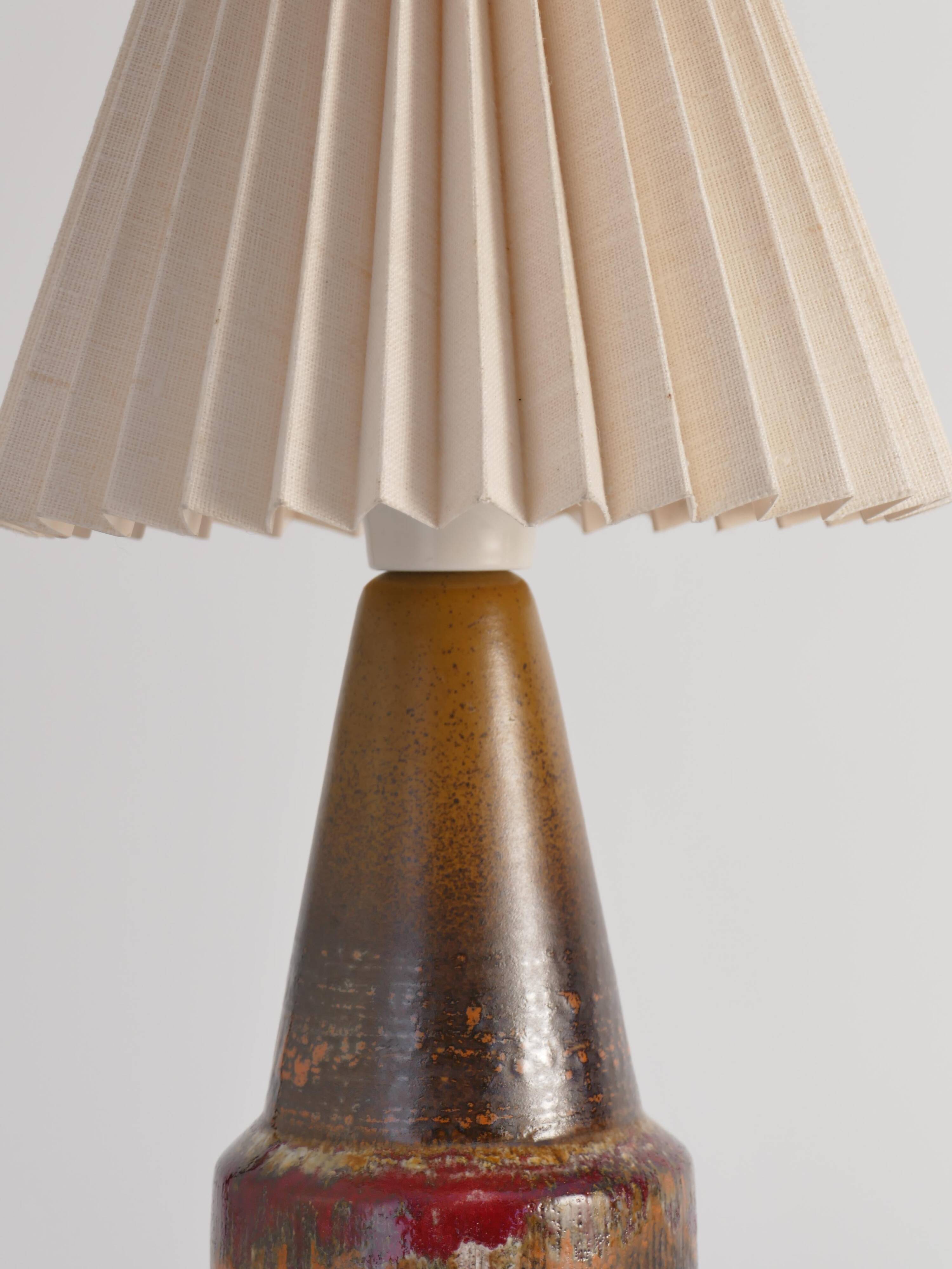 Unique Scandinavian Modern Brutalist Ceramic Table Lamp by Tilgmans, Sweden