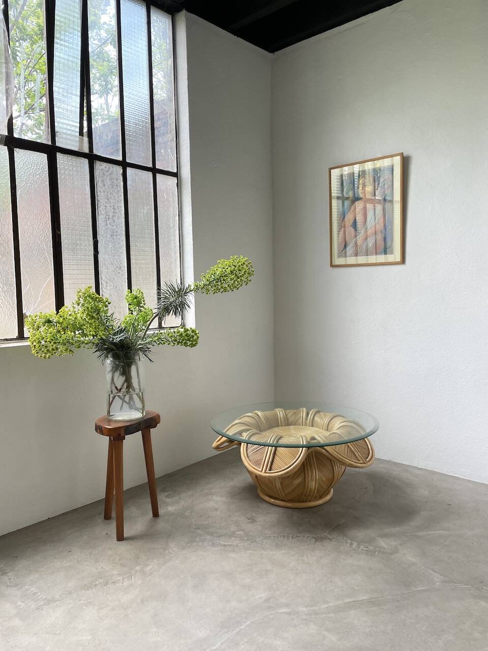 Vivai del sud “flower” rattan coffee table