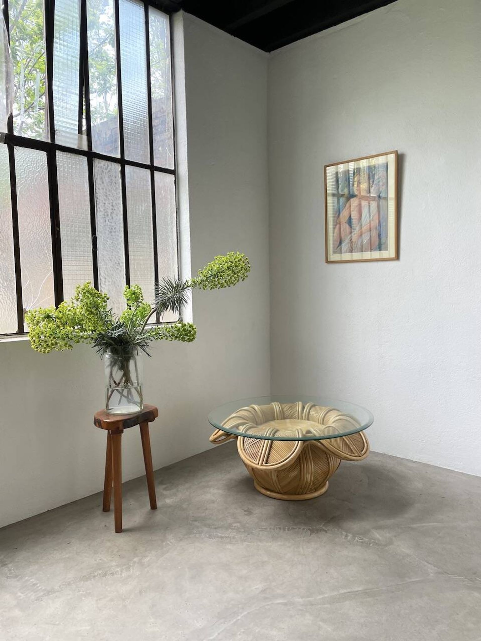 Vivai del sud “flower” rattan coffee table