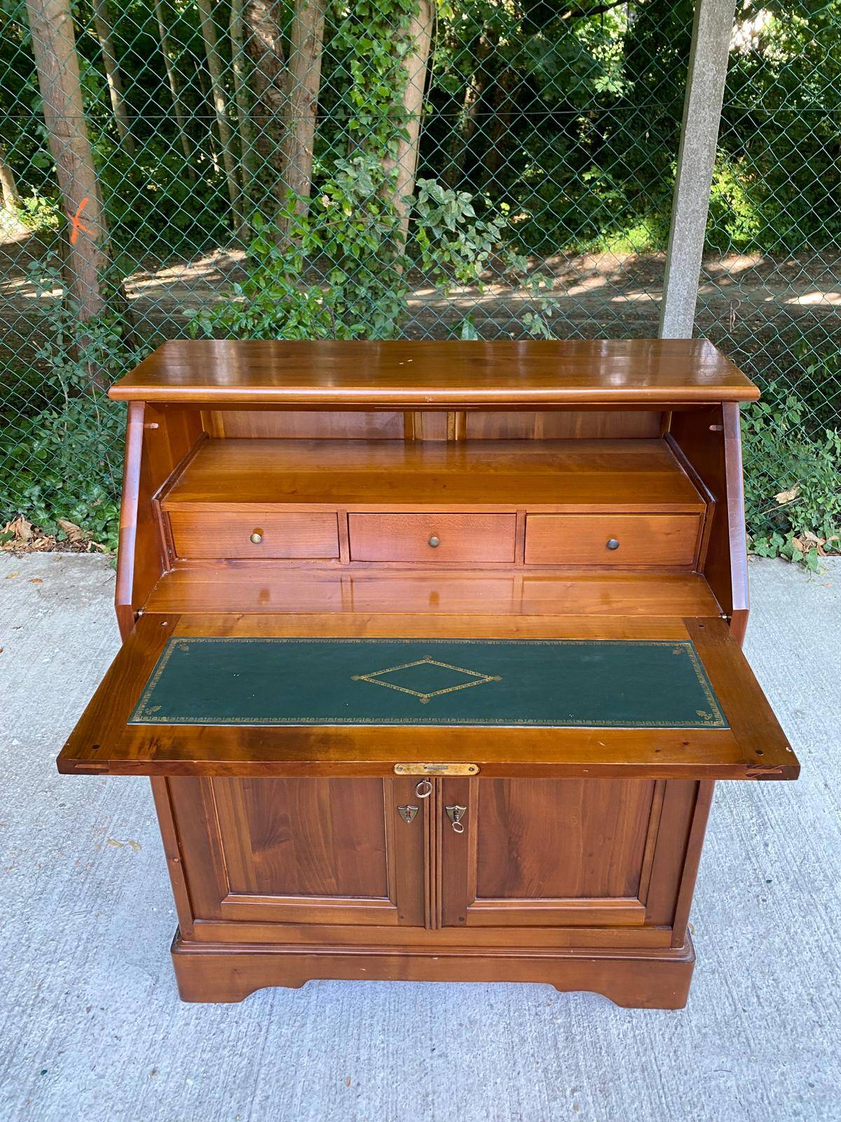 Louis Philippe donkey back secretary in solid wood, 20th century