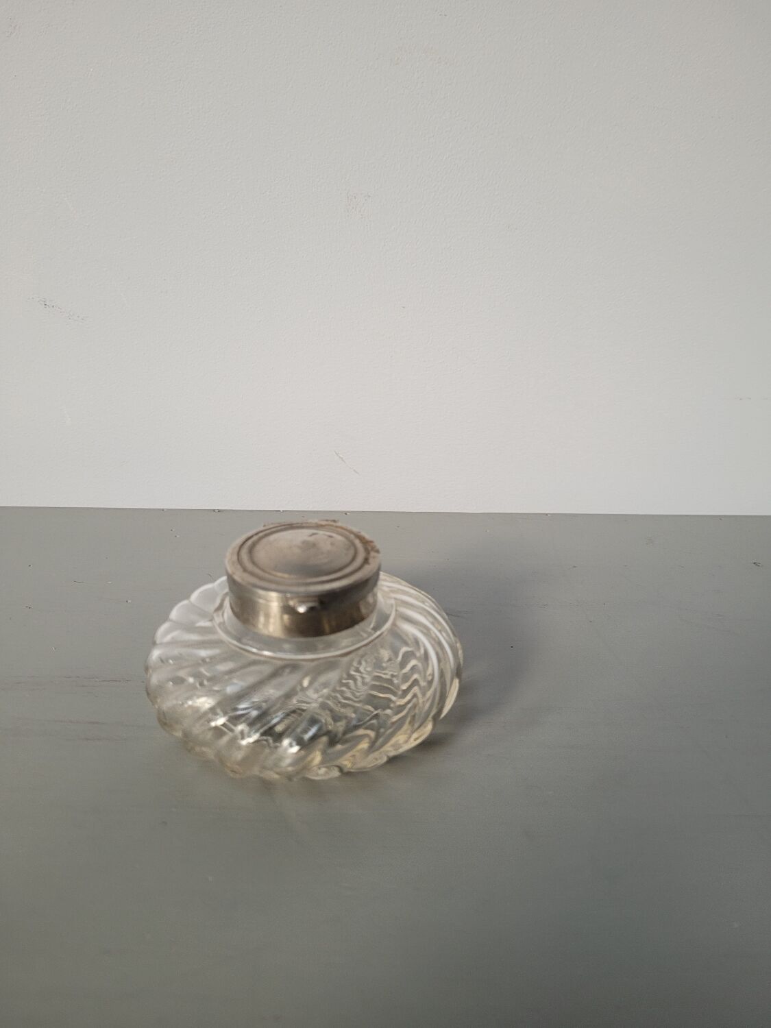 Old glass inkwell
