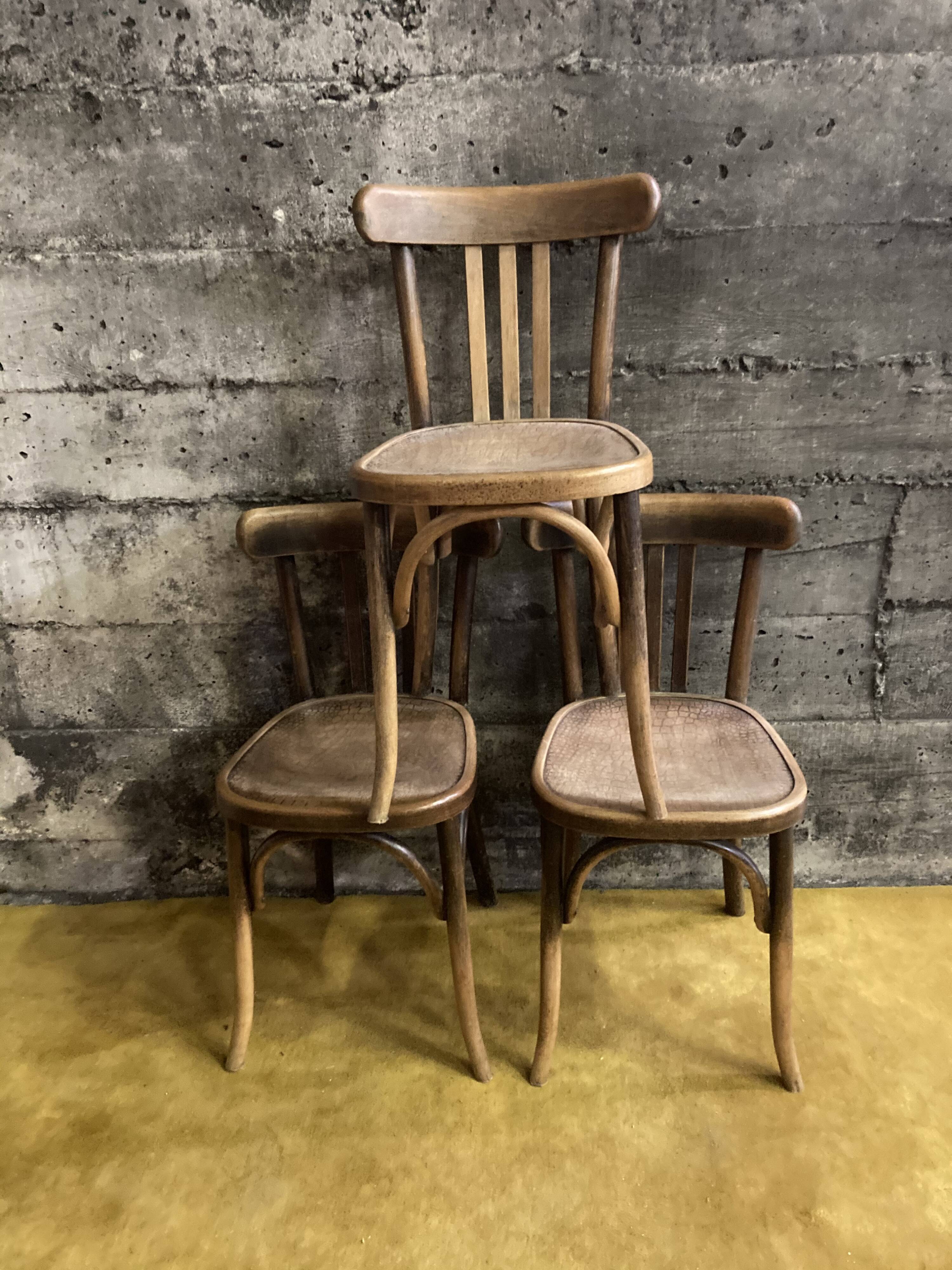 3 chairs bistro Fishel early 20th.
