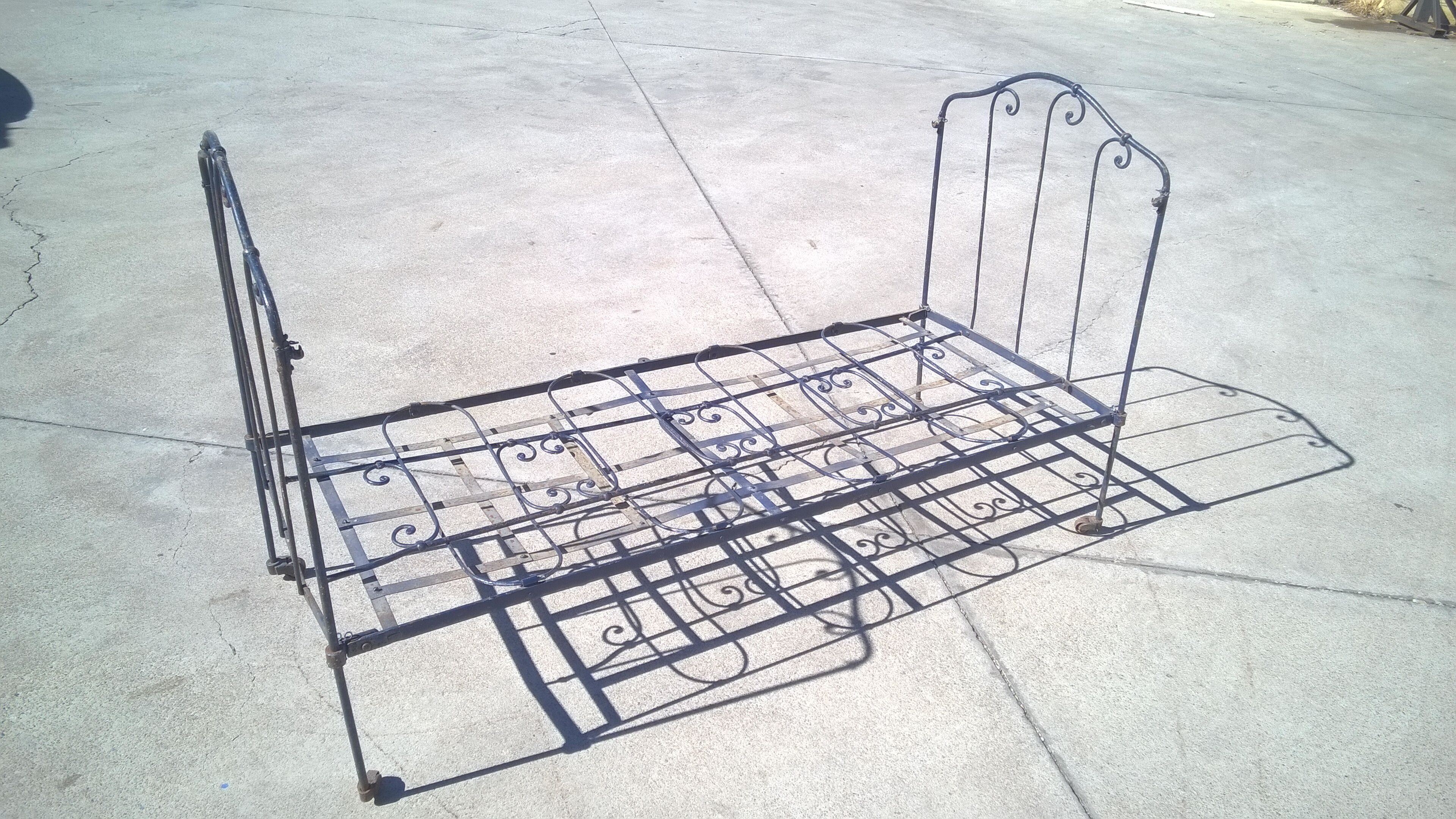 Napoleon III wrought iron folding bed