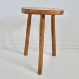 Tabouret de montagne tripode "haricot" en bois blond, 1960