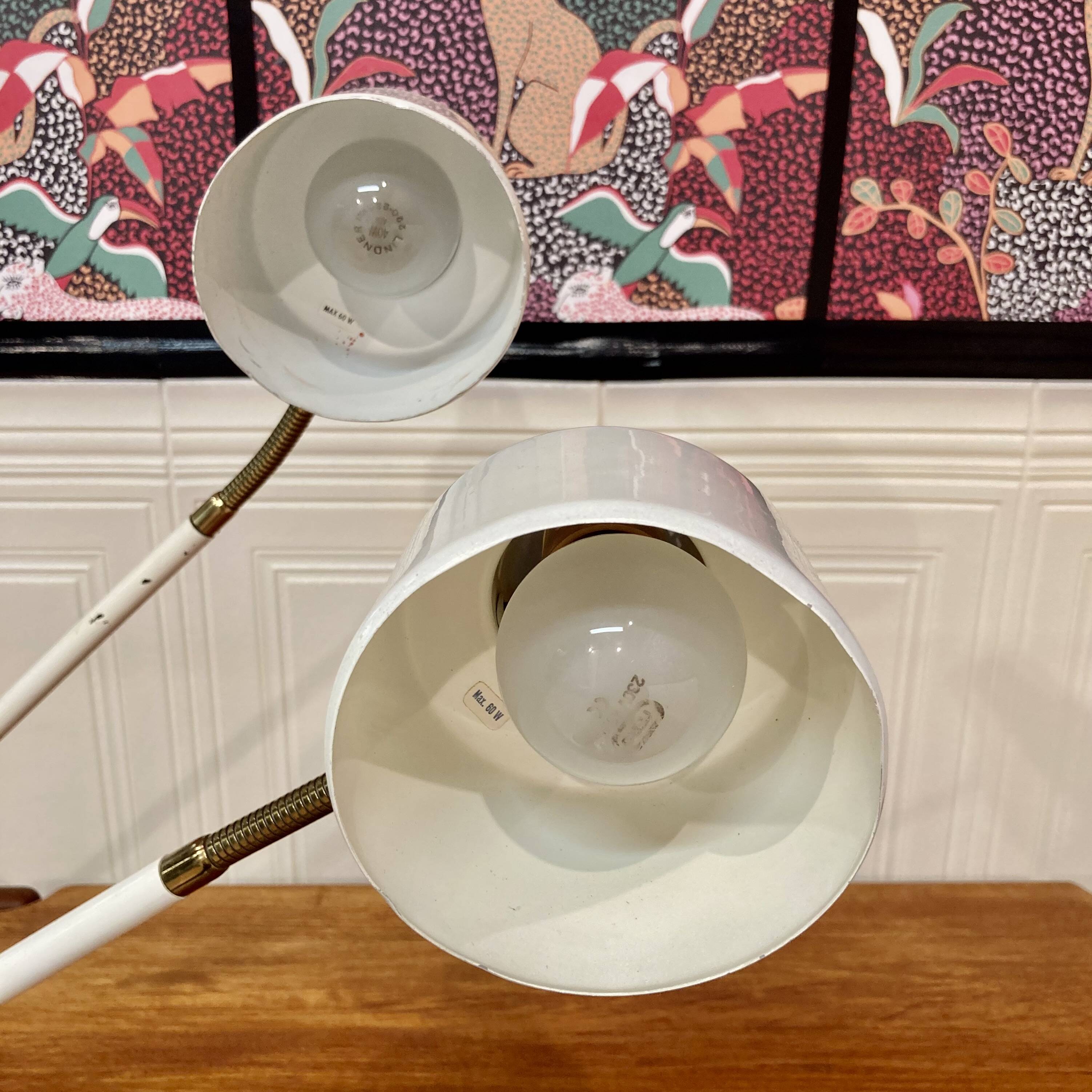 Pair of large industrial lamps 1950.