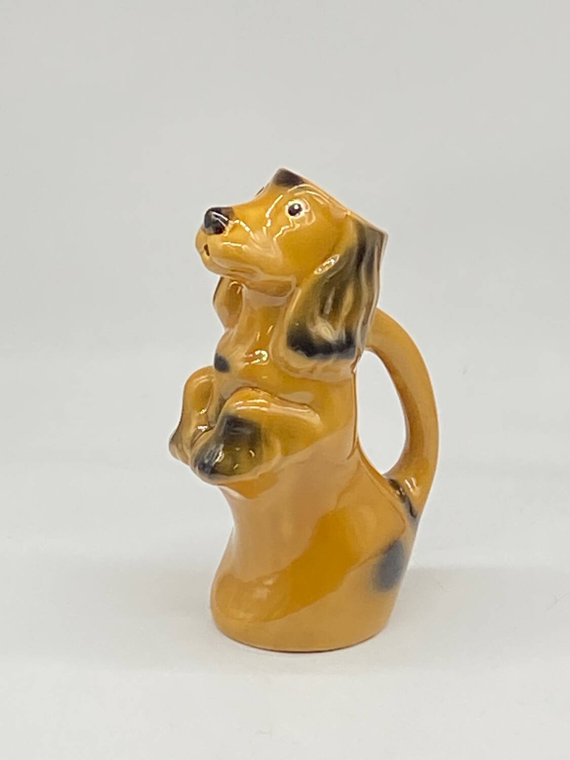 Pitcher / jug Dog / ceramic dachshund / slip / vintage