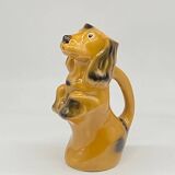 Pitcher / jug Dog / ceramic dachshund / slip / vintage