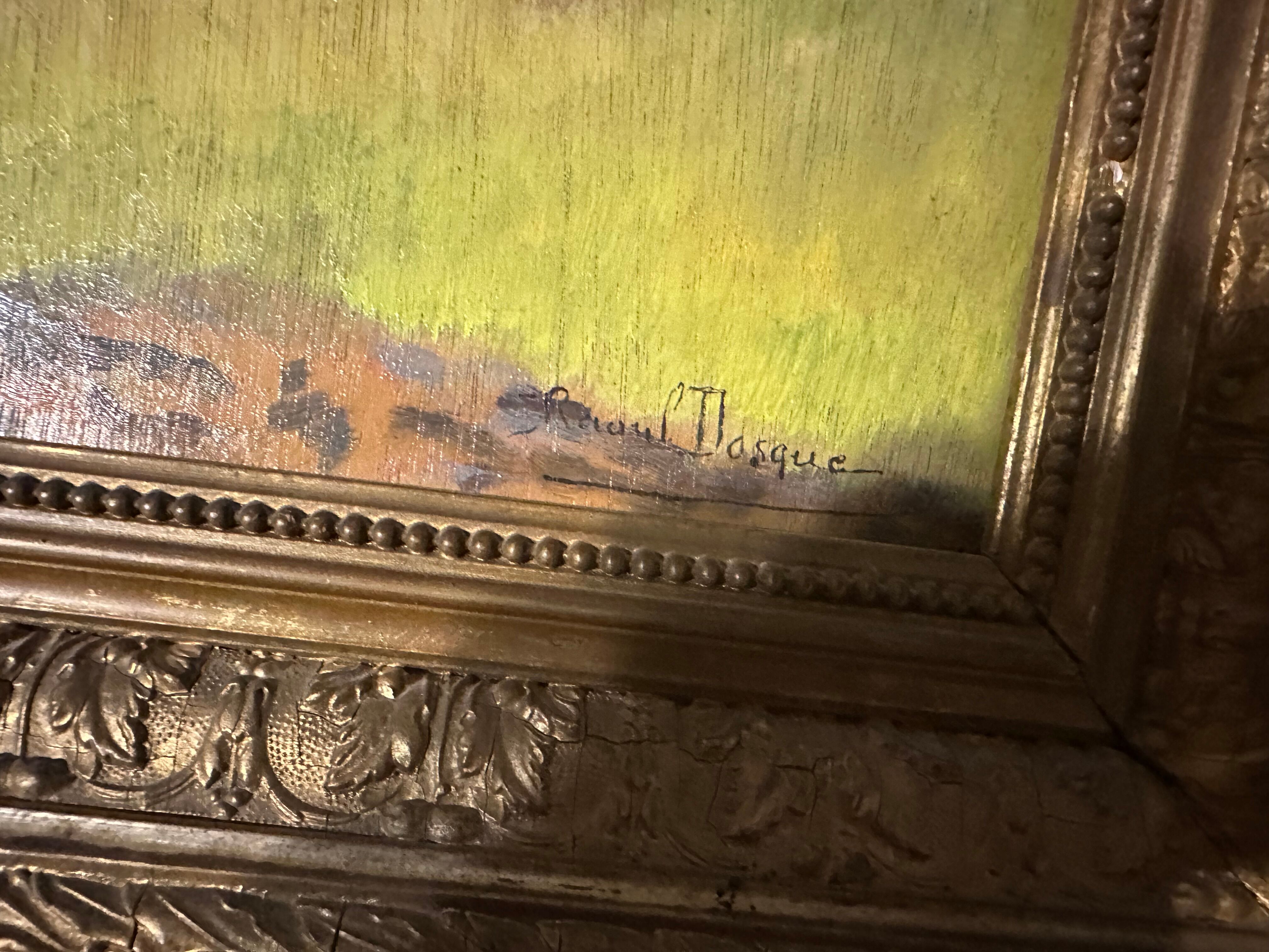 Painting on panel signed Raoul Dosque