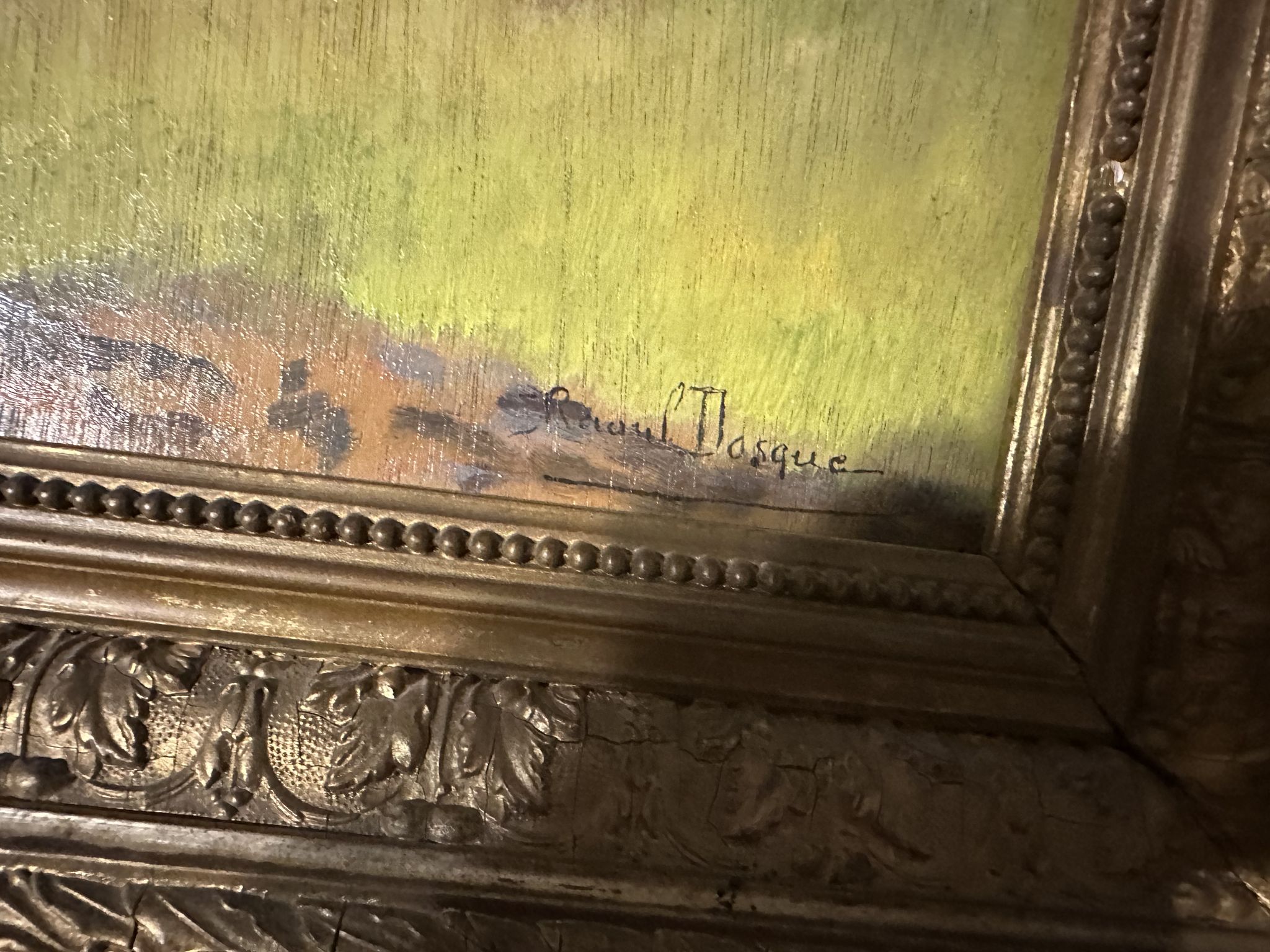 Painting on panel signed Raoul Dosque