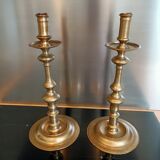 Pair of 18th century bronze candlesticks