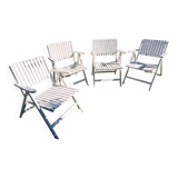4 fauteuils de jardin pliables vintage