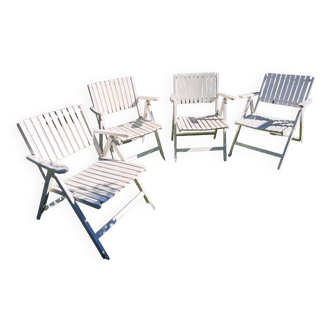 4 vintage foldable garden chairs