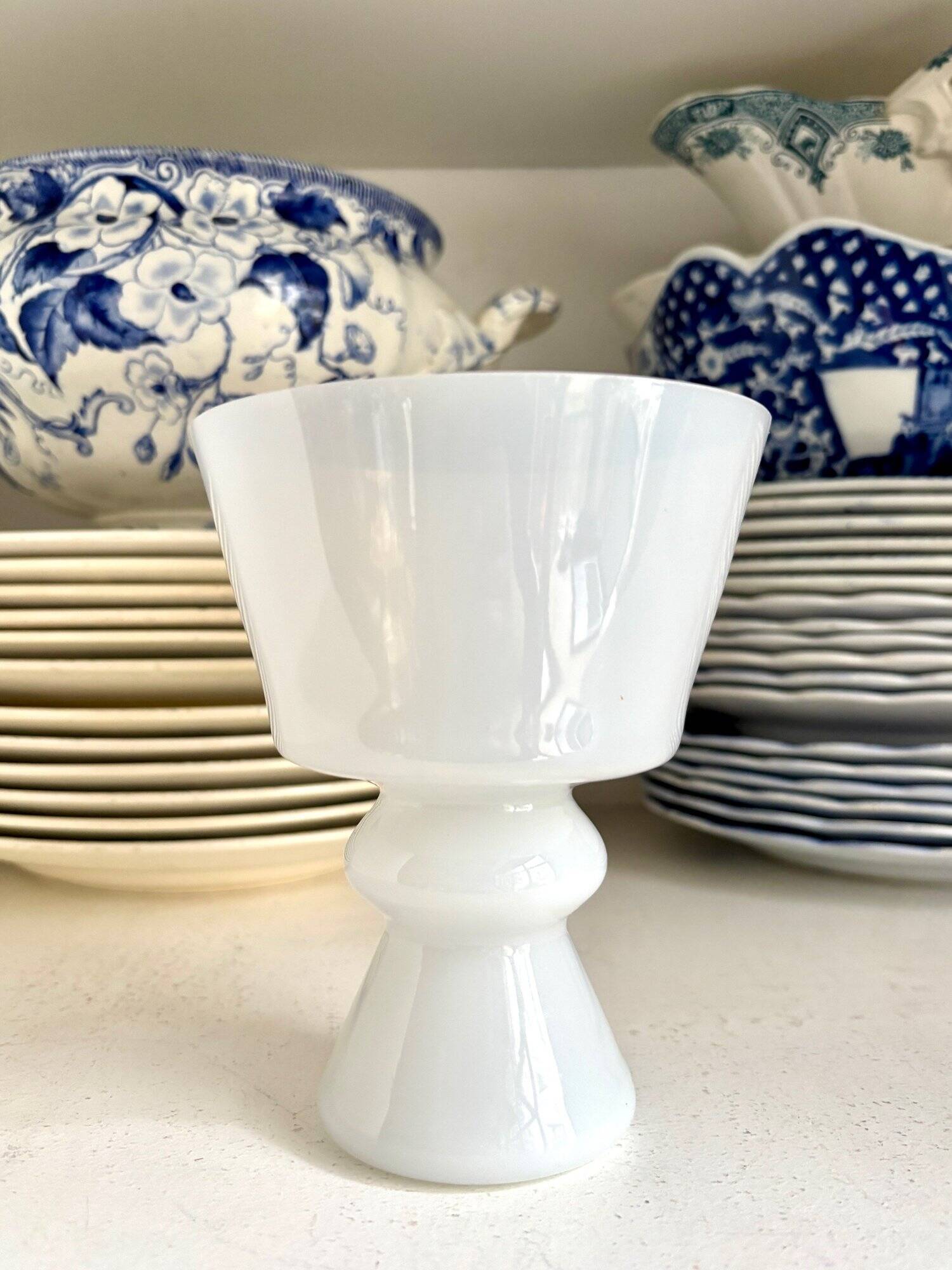 White opaline vase