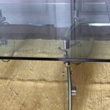 Table basse en verre & roues