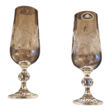 2 Karas Crystal champagne flutes