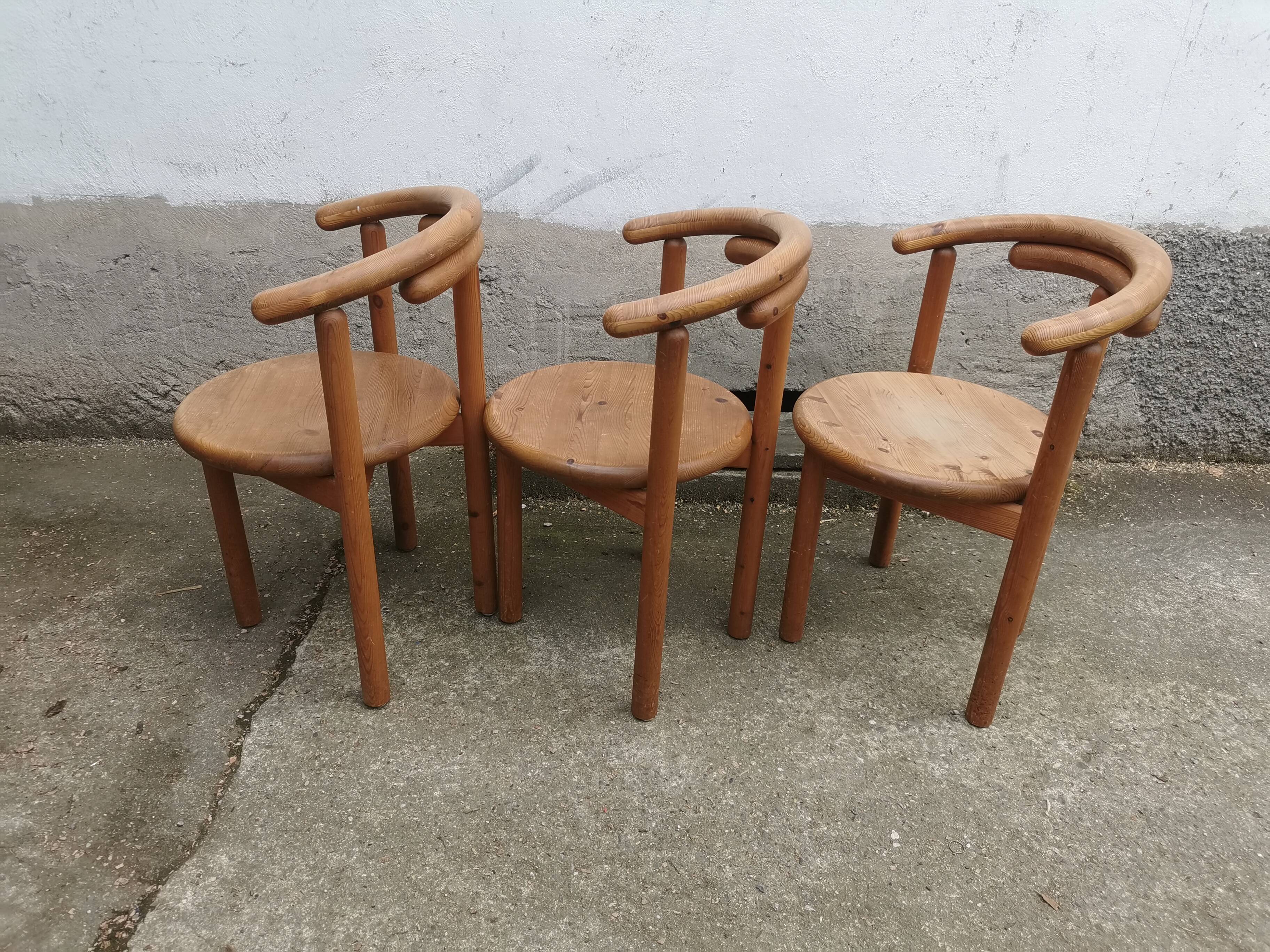 Pine chairs year 60-70 Rainer Daumiller