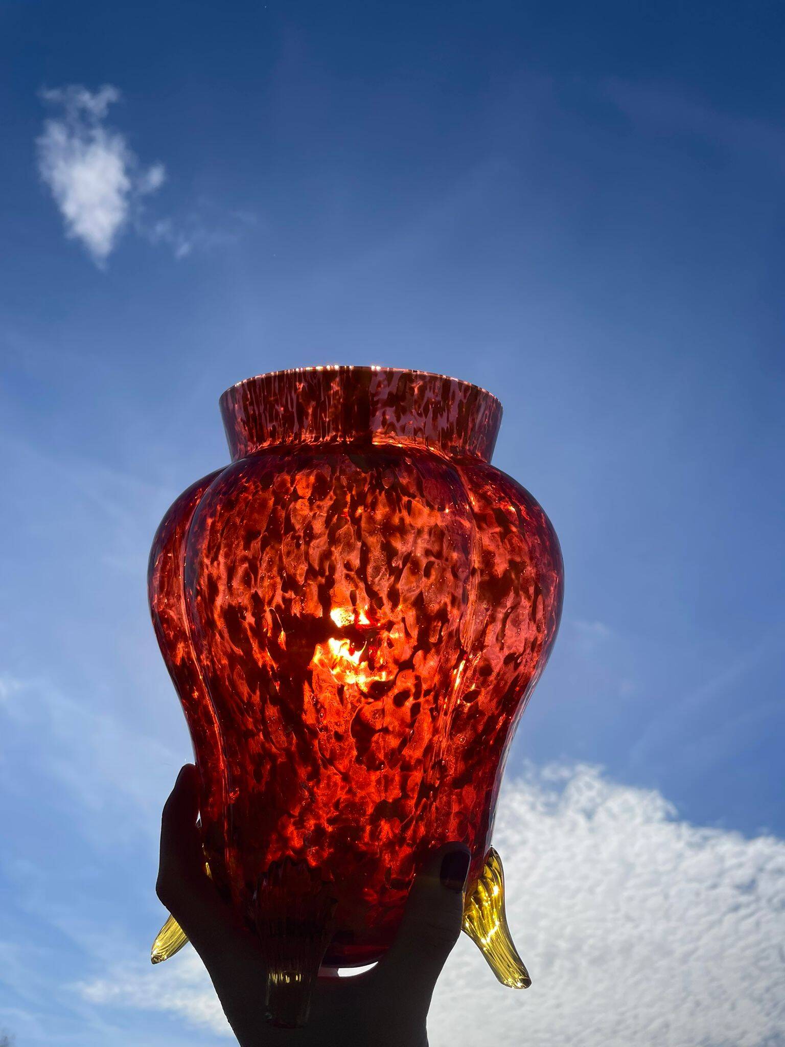 Large glass vase from Clichy
