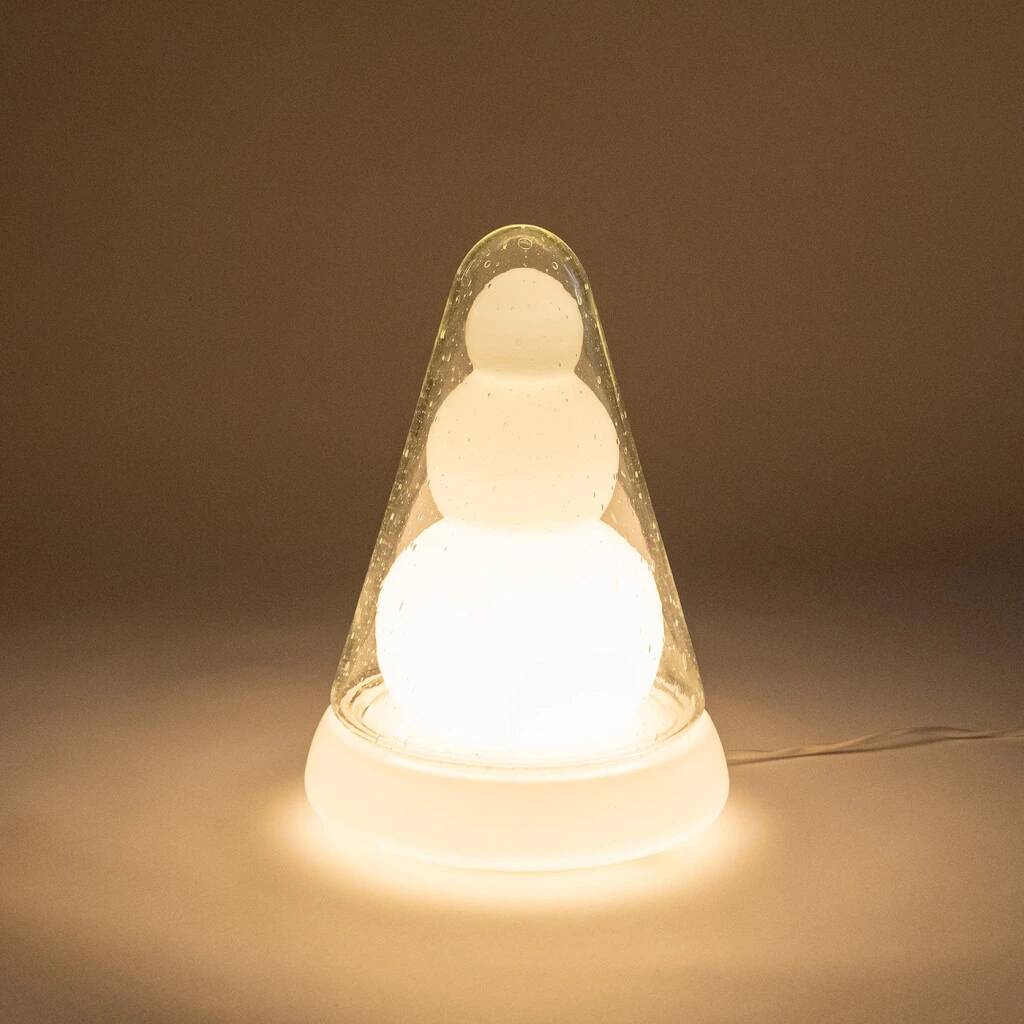 Original glass table lamp triplex opal