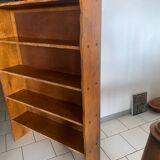 Vintage brutalist oak bookcase
