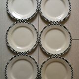 Set of 6 plates Damier Terre de fer Salins