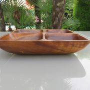 Plat compartimenté en teck scandinave années 60 70