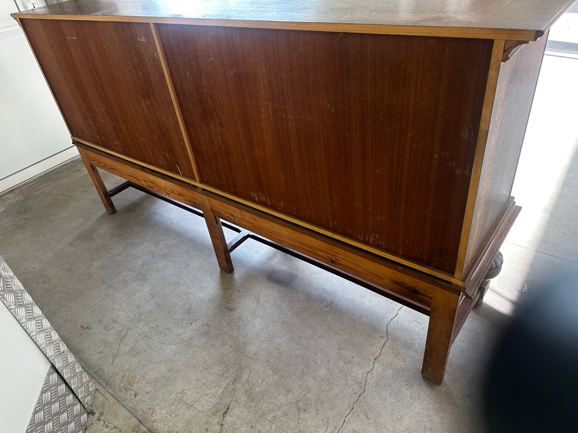 Large carved oak buffet in neo-Renaissance style, mid-20th century.