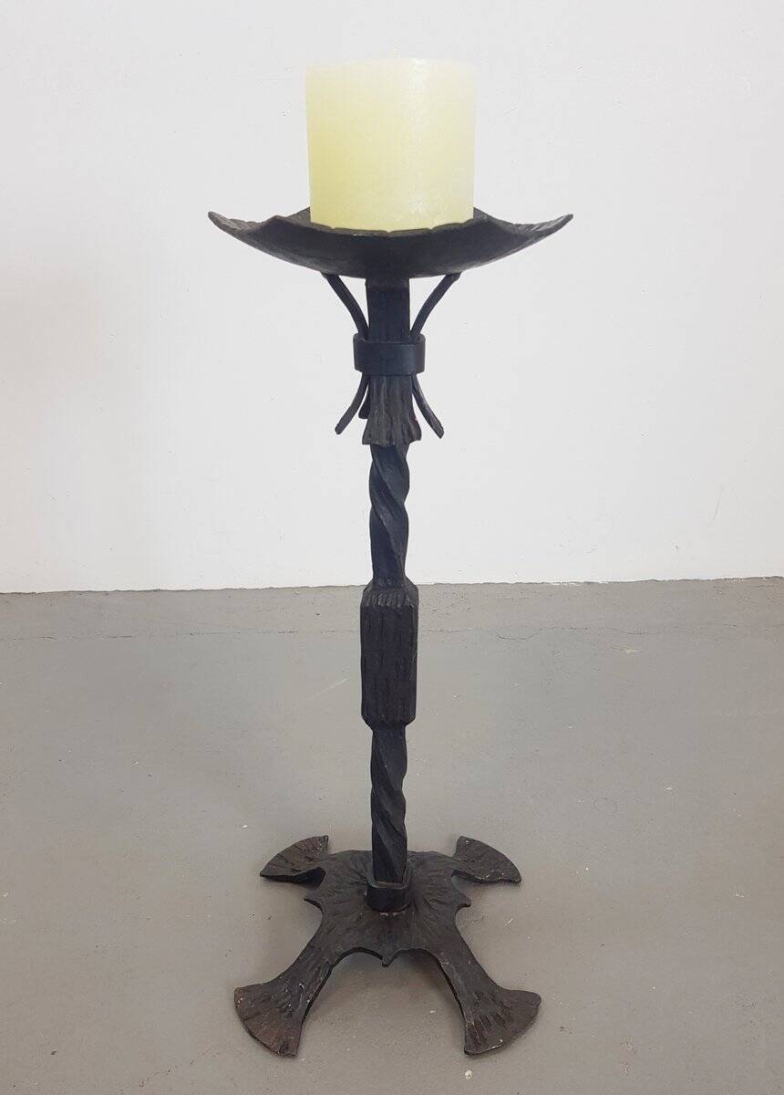 Brutalist Cast Iron Candleholder, Germany, 1960s