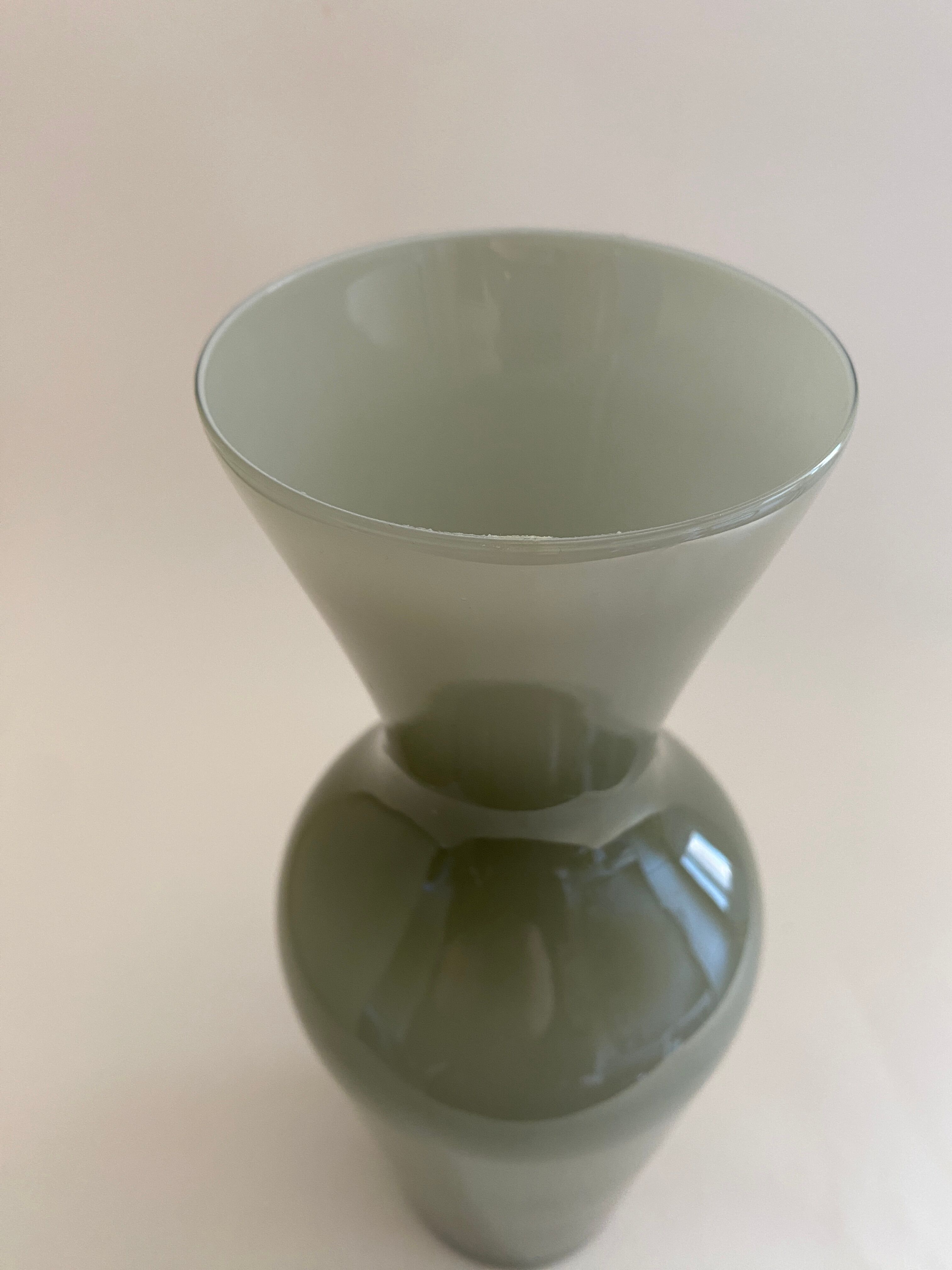 Opaline gray green vase